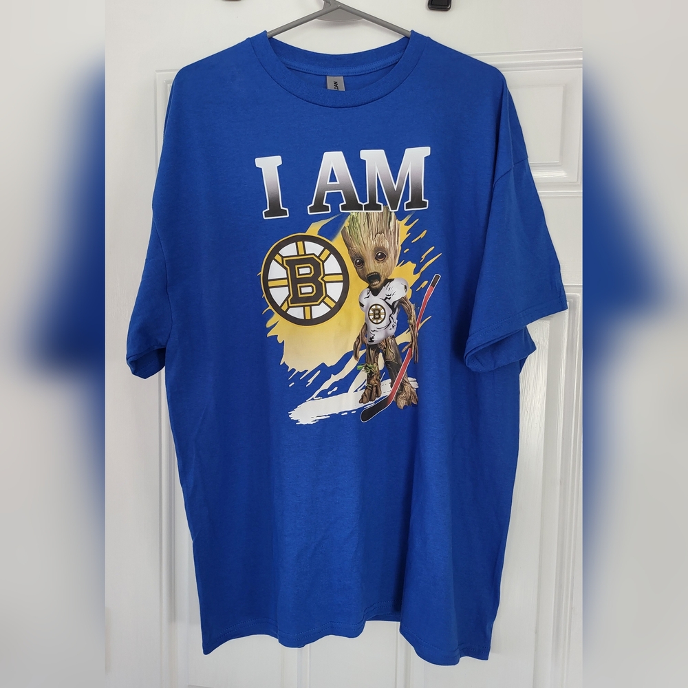 I Am Groot Guardians Of The Galaxy Boston Bruins Men's XL Extra Large T-Shirt